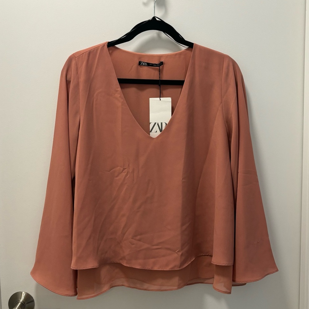 NWT Zara Burnt Orange Blouse